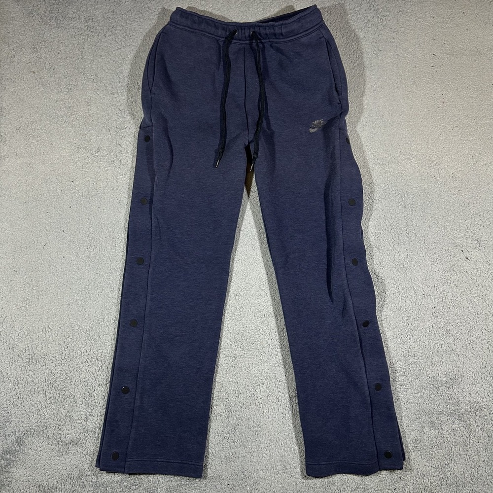 Nike tech Fleece Tear-Away SweatPants Small Navy Blue Basketball Warm Ups #3846